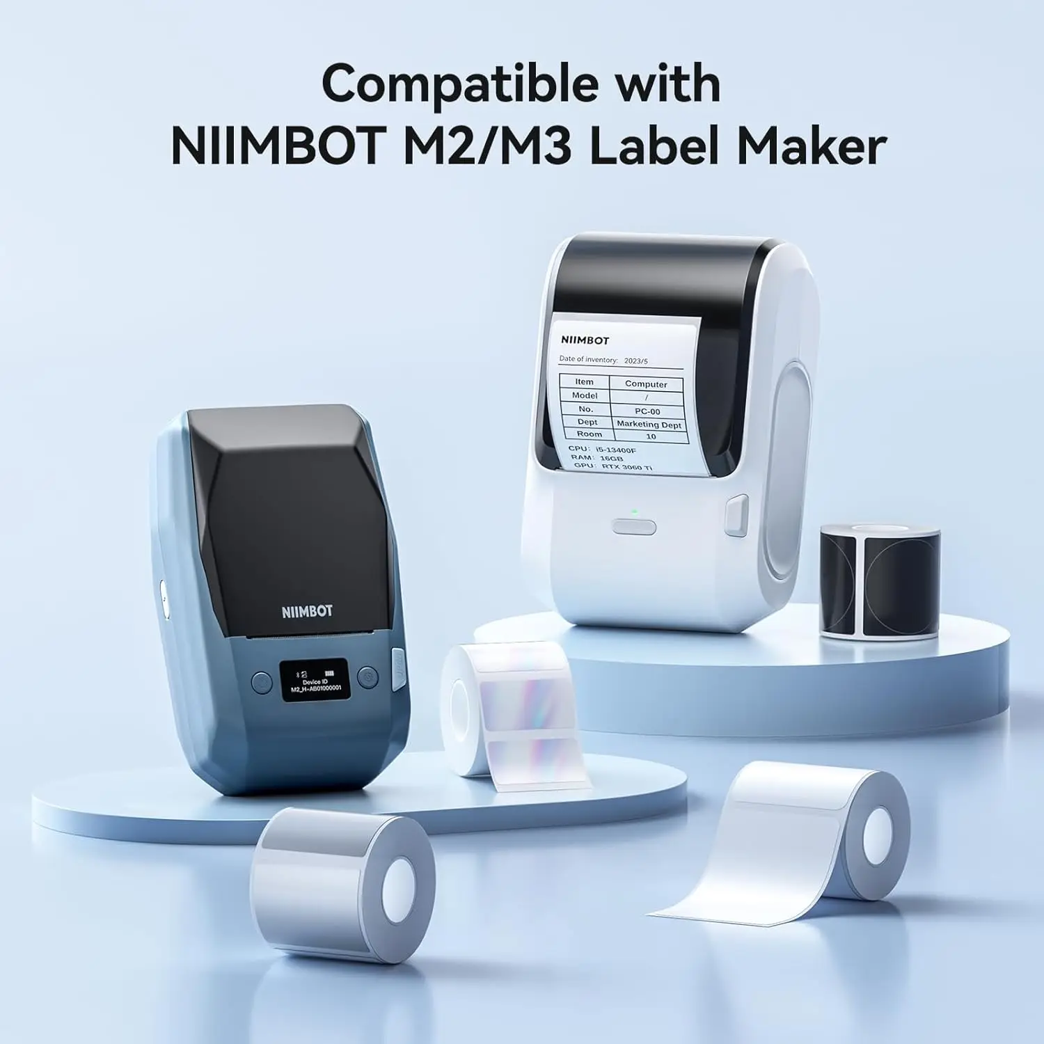 NIIMBOT M2 M3 Thermal Transfer Label Paper Rolls Ribbons for Label Printer Long Storage Time for Businesses Cosmetics Vitamins