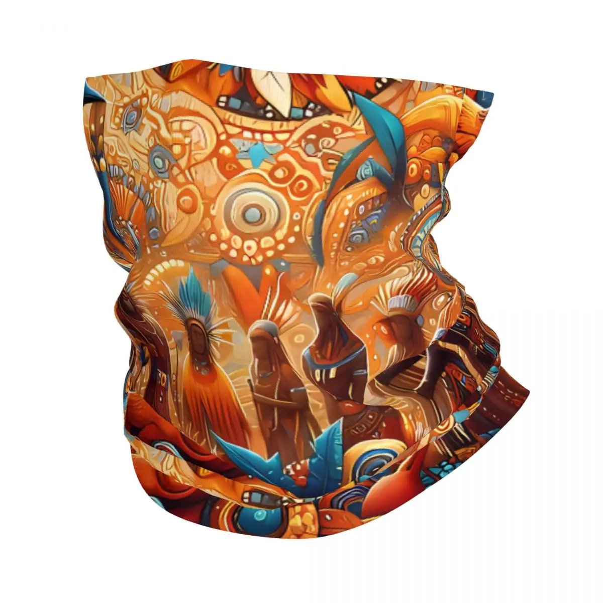 Ancient Indian Dance Culture Scarf Neckerchief Neck Face Mask Polyester