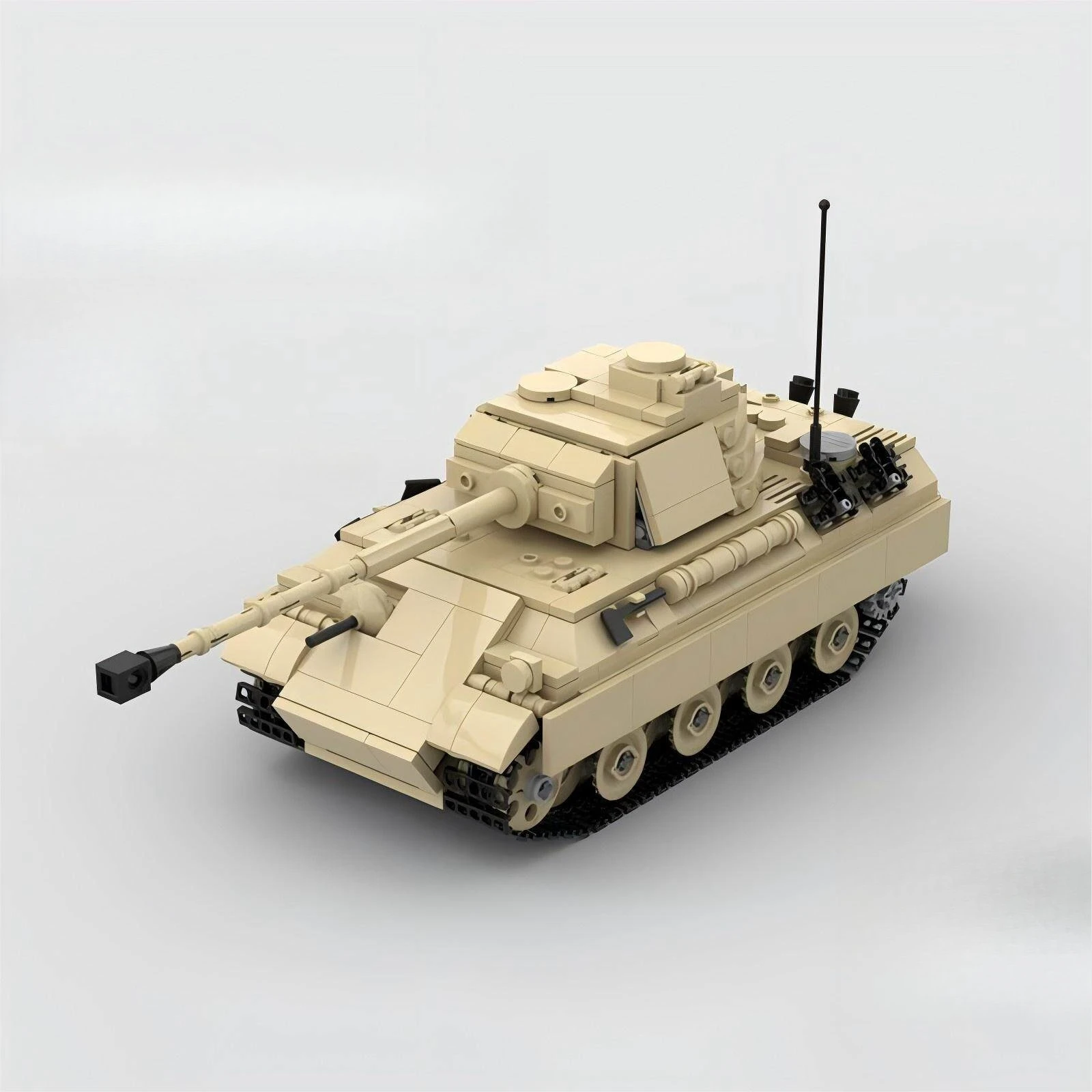 MOC Militär-Kriegsserie Angriffspanzer Baustein-Set Schwarzer Panther Panzermodell Kinder-Bausatz Spielzeug Erwachsenen-Jungen Geburtstagsgeschenke – Detail 3