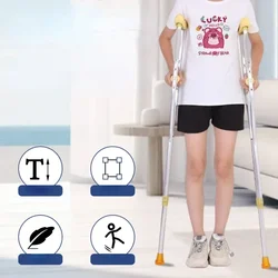Rehabilitation Crutches Pediatric Walking Aid Adjustable Support Stick Soft Armpit Rest Anti Slip Base for Safe Recovery