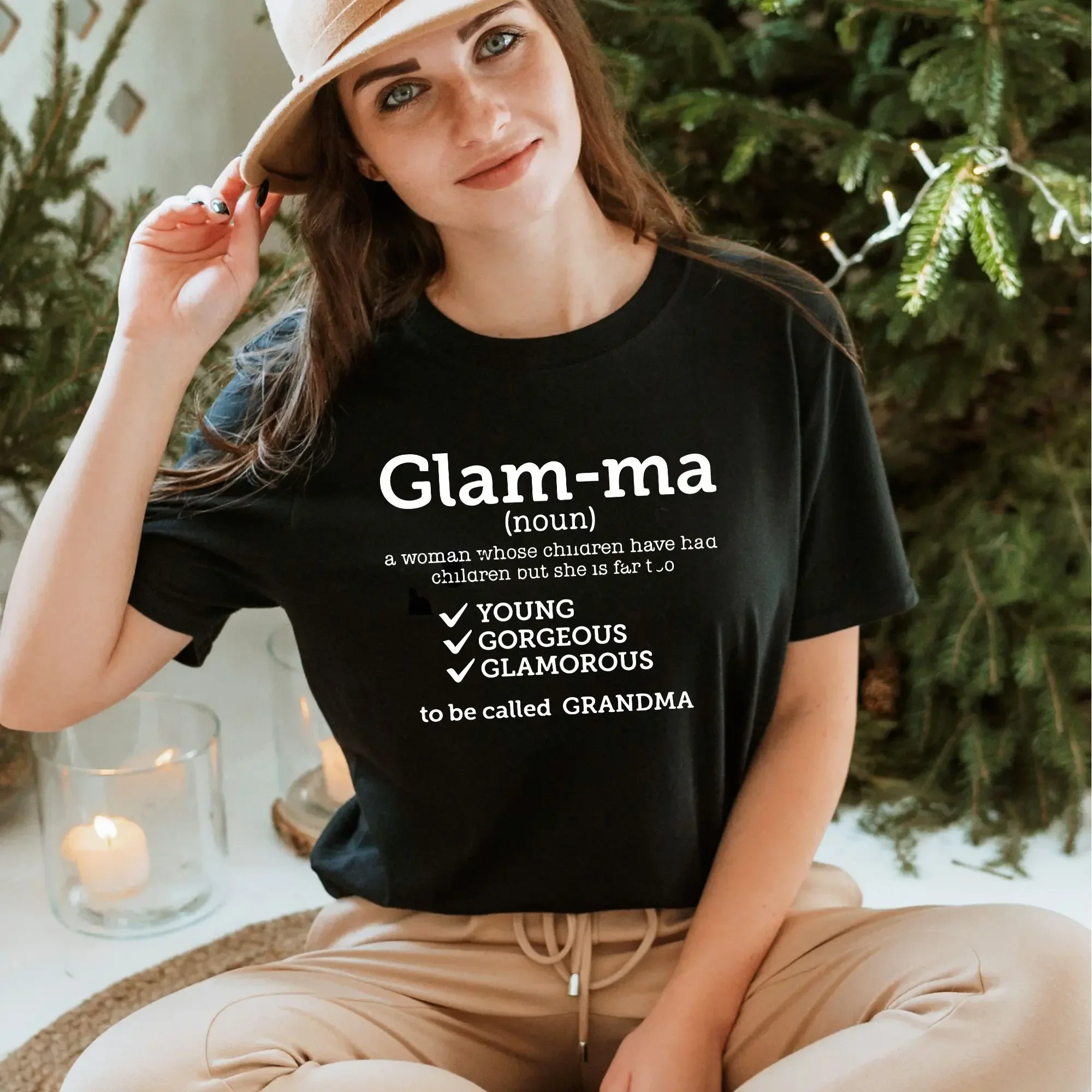 Glamma Sweat T Shirt For Grandma Glam Ma Glamorous Leopard Boho Promoted To Birthday Animal Print