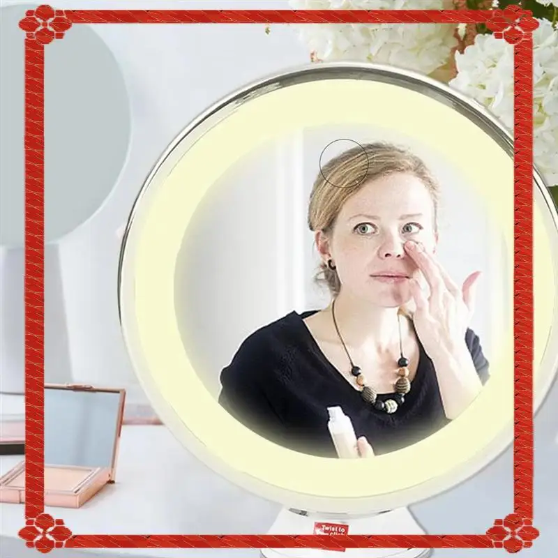 24-Hour Delivery Flexible Gooseneck Makeup Mirror With LED Light 10X Magnifying Mirror Suction Cup Bright Diffused Light And 360