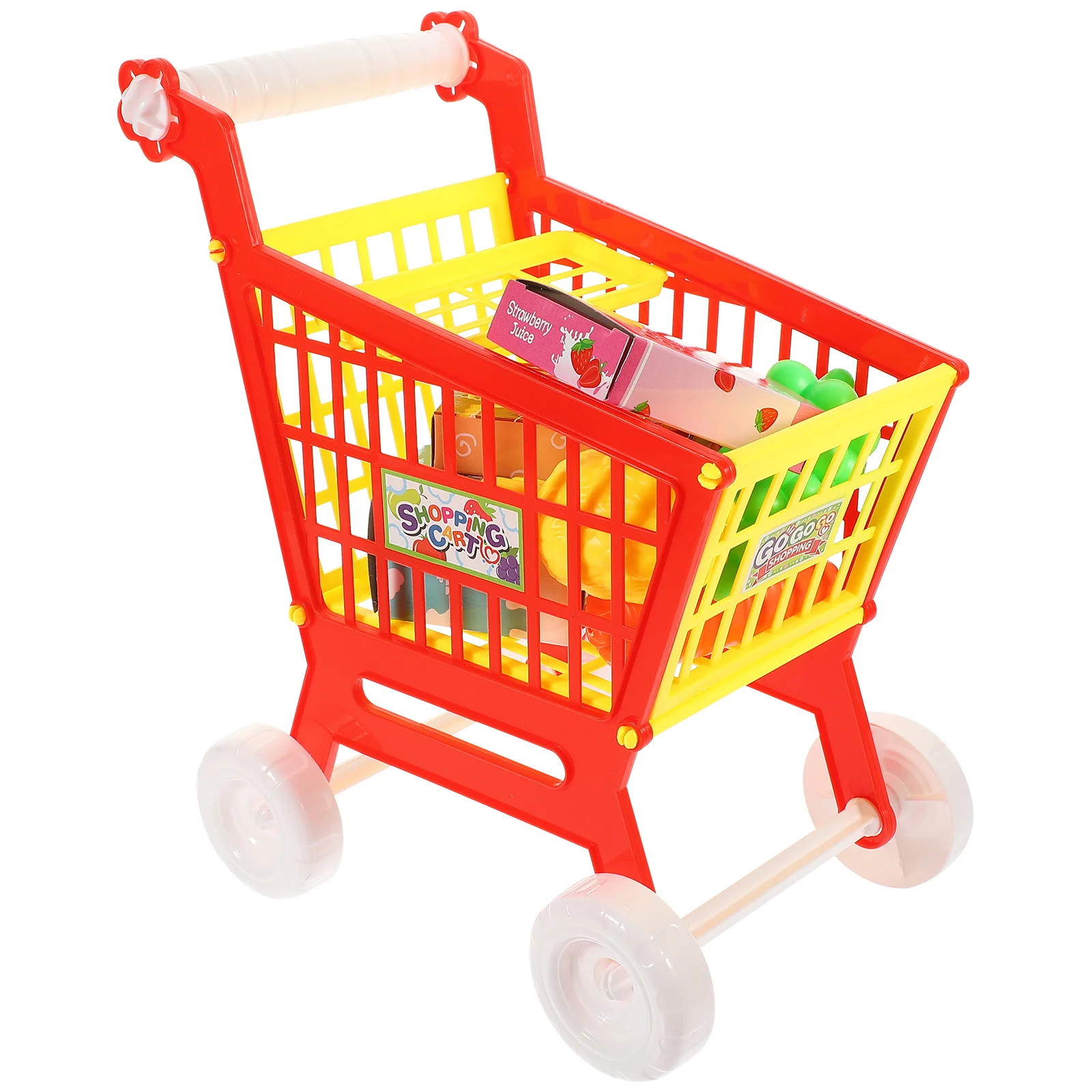 

Dollhouse Kitchen Accessories Toy Play Childrens Toys Simulation Shopping Cart Plaything Fruit Trolley Supermarket Kids Small