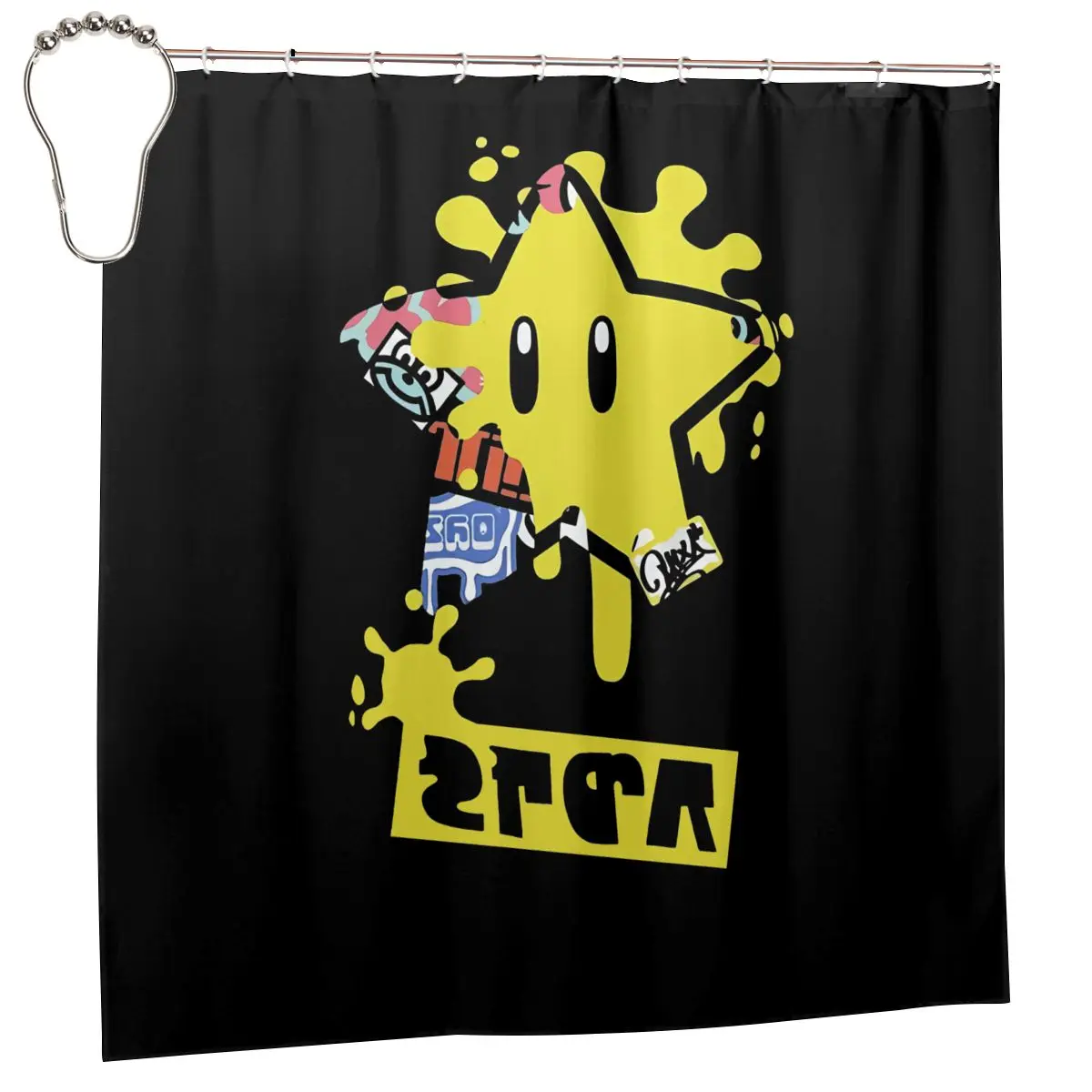 Splatoon 2 Team Star Power Splatfest Dmn2 Shower Curtain Bathroom Curtain Spa Luxurious Personalized