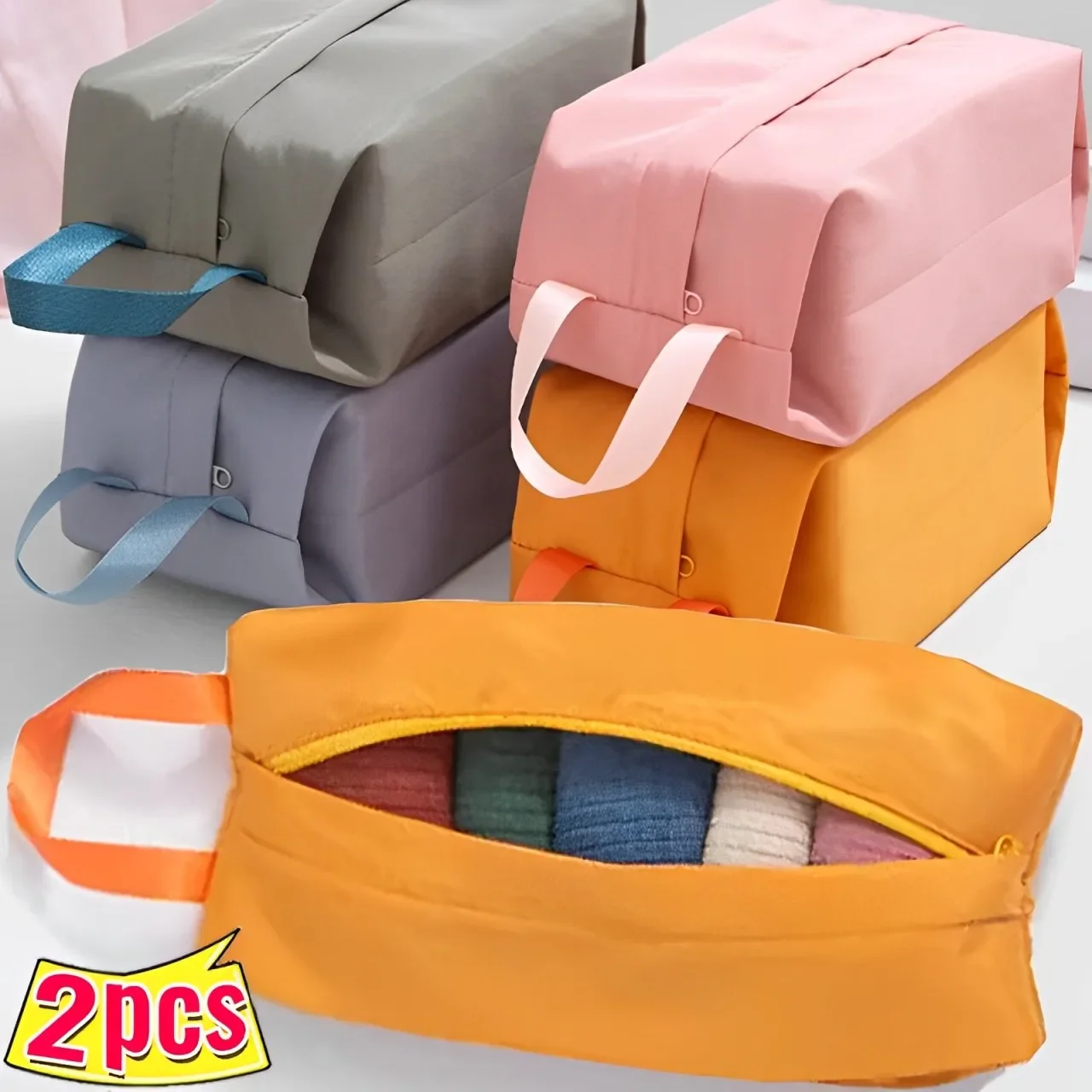 Bolsa de almacenamiento de zapatos de viaje portátil, bolsa de zapatos impermeable plegable de gran capacidad, organizador de zapatillas a prueba de polvo, 1-2 piezas