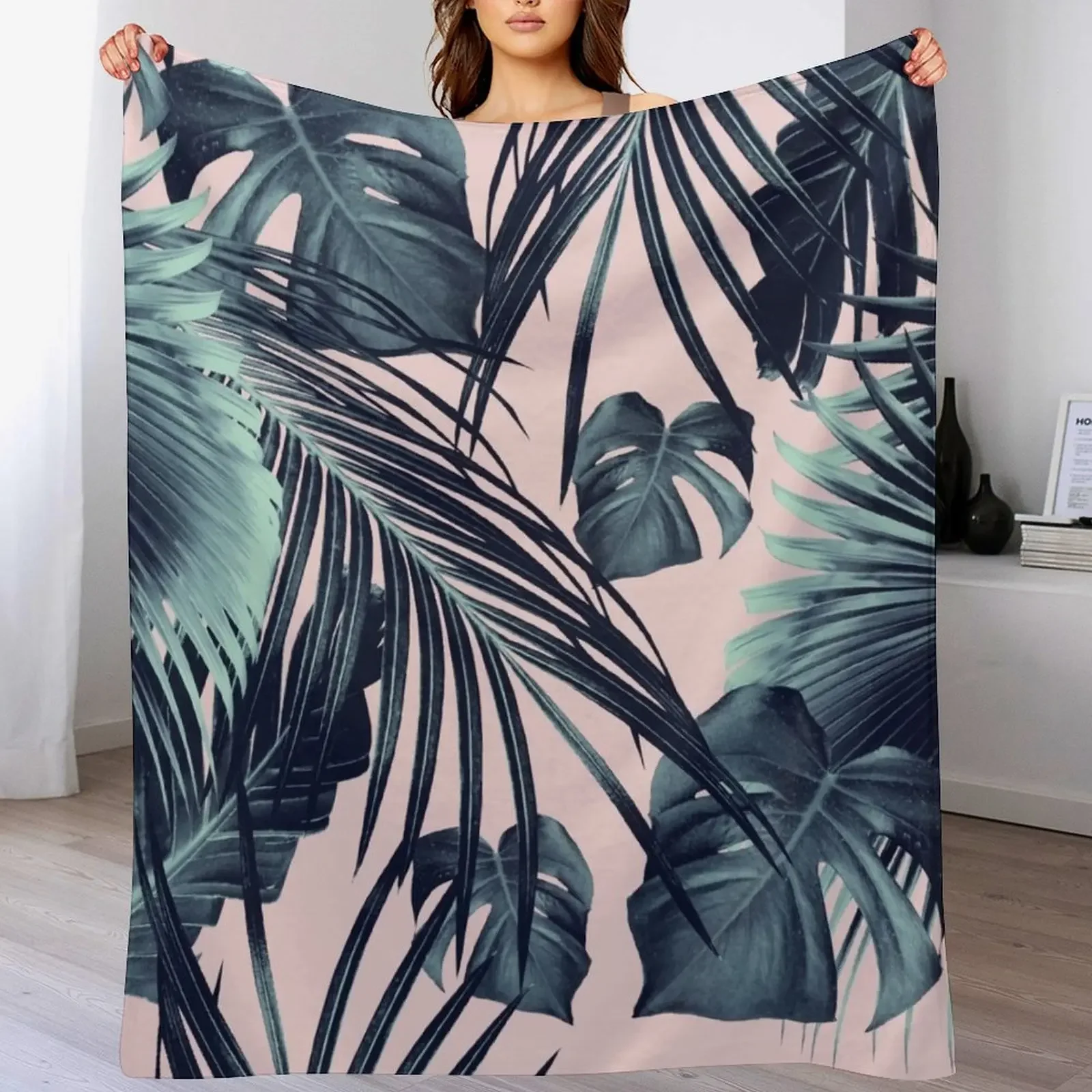 

Tropical Jungle Leaves Dream #2 #tropical #decor #art Throw Blanket Cute Plaid Decorative Throw wednesday decorative Blankets
