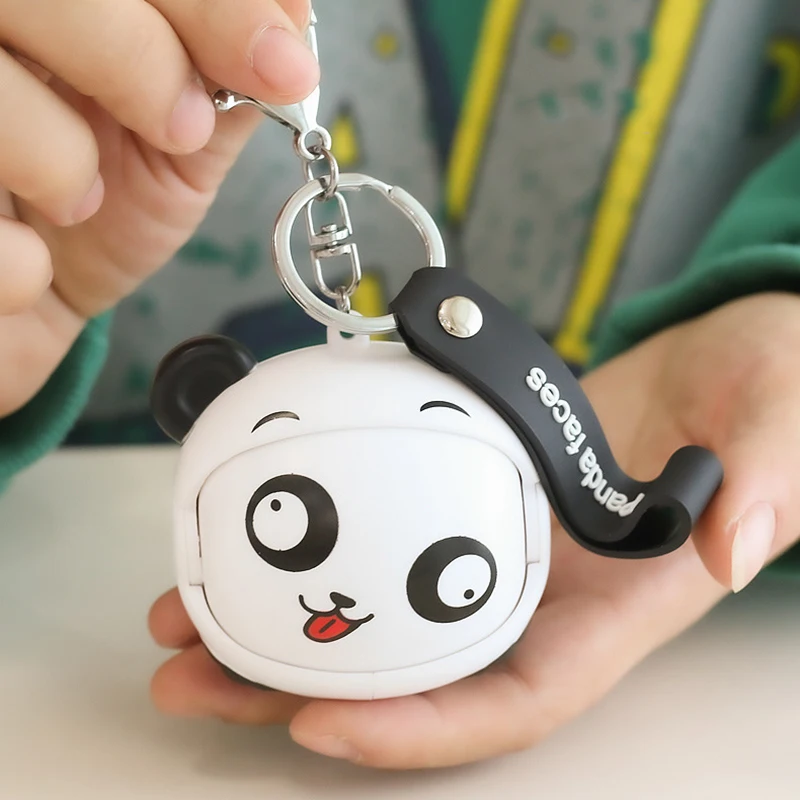 Novità divertente Sichuan Opera Face change Panda zaino Charm portachiavi ciondolo Cartoon Cute Face change Panda Decompress Toys