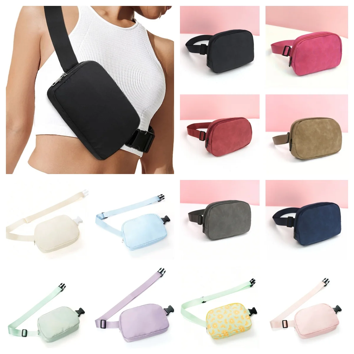 

Neutral Sports Chest Bag Nylon Waterproof Wallet Running Multi-Functional Unisex Waist Bag