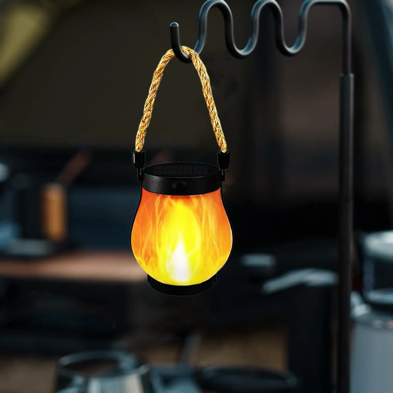 فوانيس تعمل بالطاقة الشمسية في الهواء الطلق مقاومة للماء وامضة عديمة اللهب فانوس مانع لتسرب الماء ديكور مقاوم للماء لحديقة الفناء #5