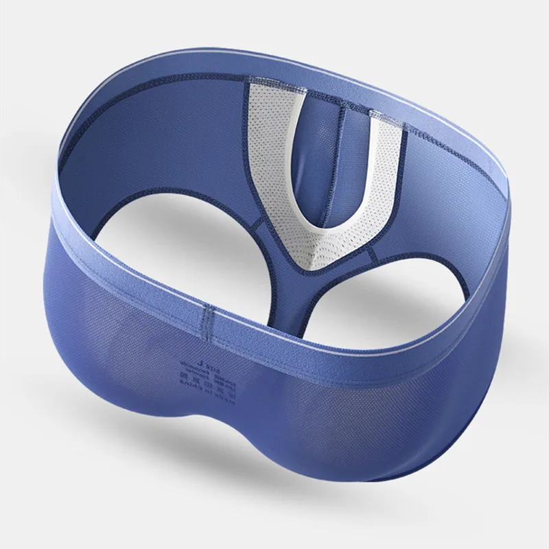 メンズ王江下着アイスシルクボクサーパンツセパレートポーチオープンフロント通気性シームレス U 凸 Ropa インテリア Comoda