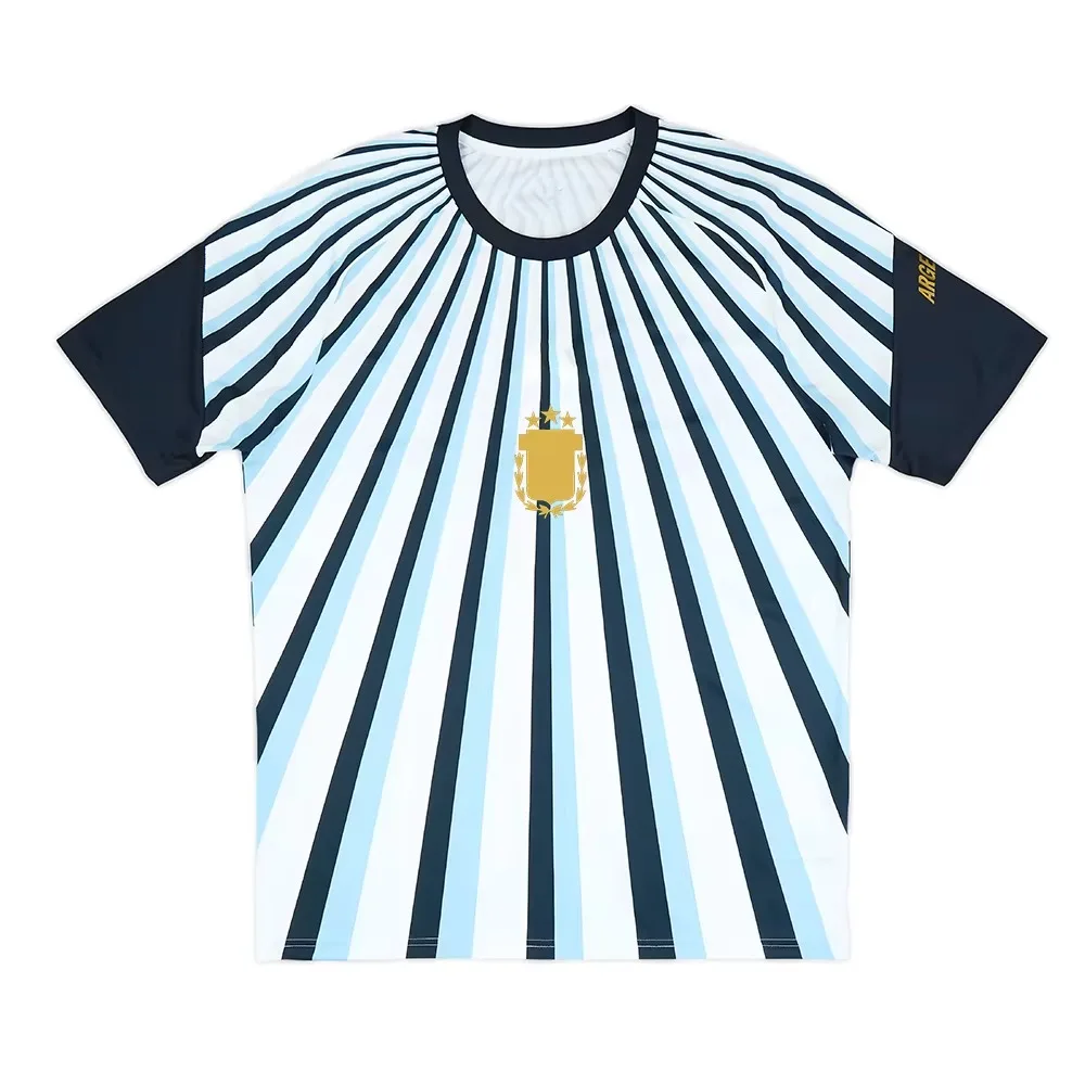 Argentinien Fußball-Mesh-Trikot, Geschenk für Fußballfans, Herren-Sport-T-Shirt, schnelltrocknend, atmungsaktiv, kurzärmelig, Unisex, Oversize-T-Shirts – Detail 5