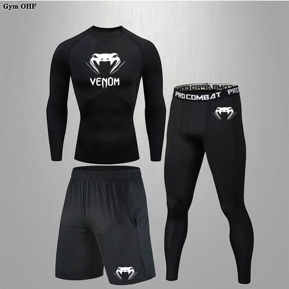 Boxing Set Compression T Shirt Pant Rashguard Jiu Jitsu Bjj Kickboxing Muay Thai MMA Fightwear Brand Gym Fitness Running Sport