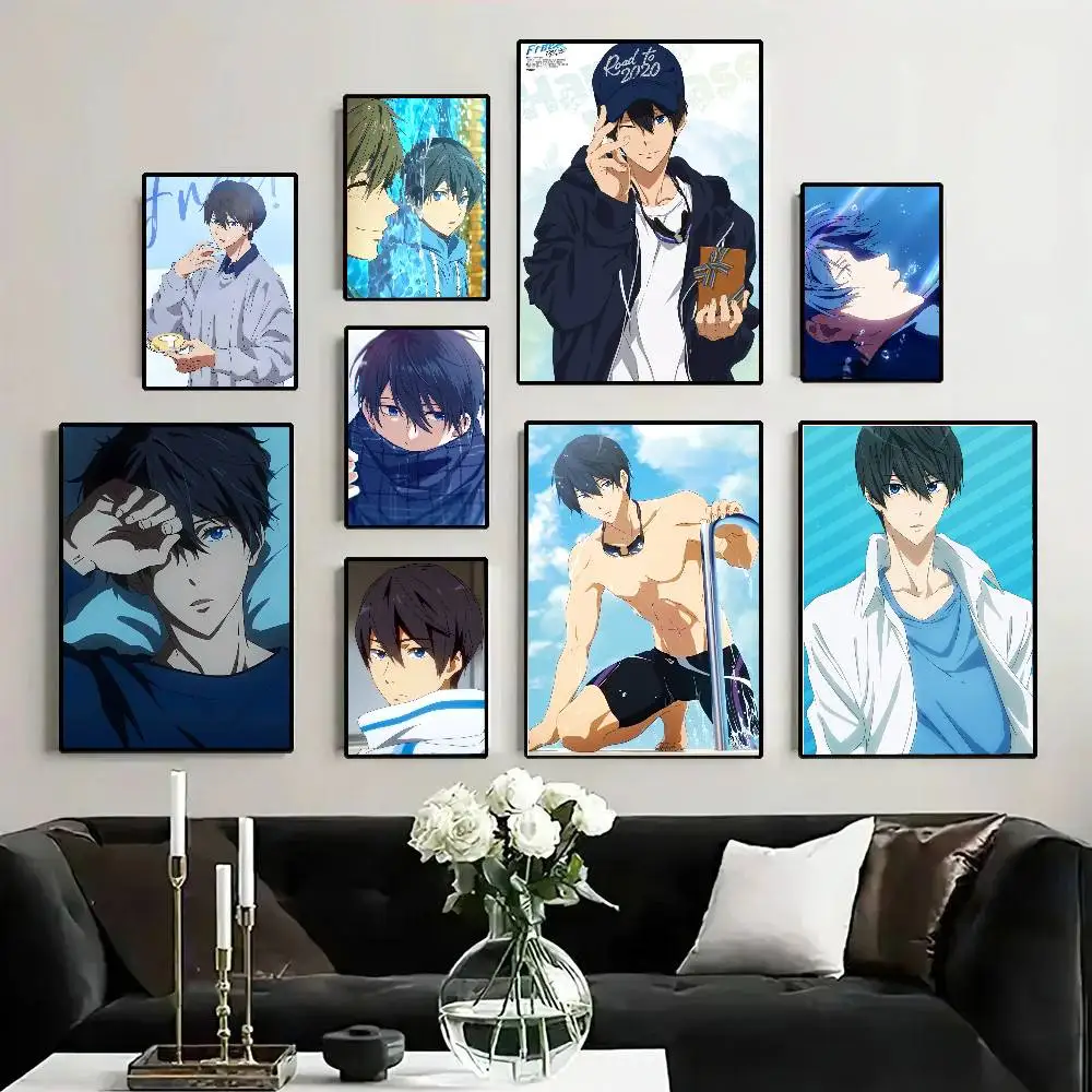 Haruka Nanase Anime Free E-Eternal S-Summer Posters Living Room Bar Cafe Quality Canvas Vintage Style Comics Painting Art Home