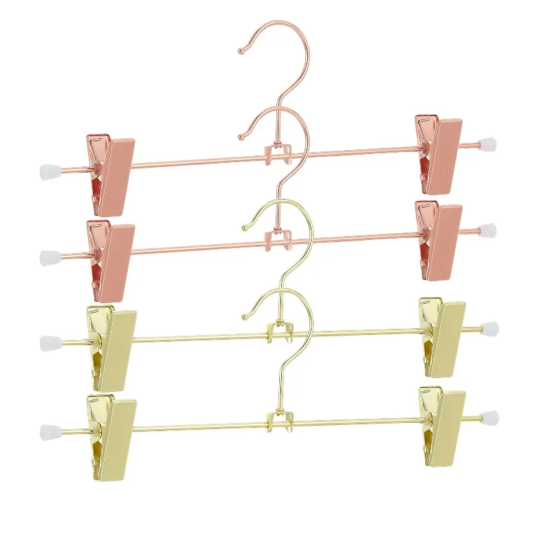 

5PCS Metal Pants Hanger Commercial Trouser Hanger Non-Slip Skirt Clip Seamless Thickened Adjustable Pant Clip Wardrobe Storage