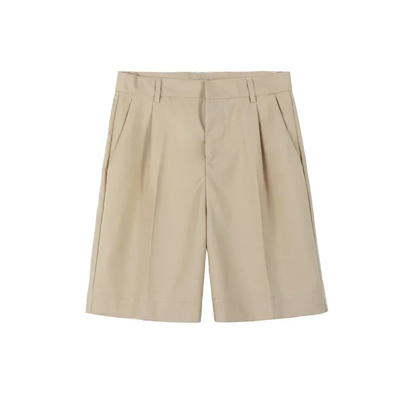 Summer suit shorts, men's loose trousers, drape, Hong Kong style, versatile, casual, Korean version, five-point pants tide