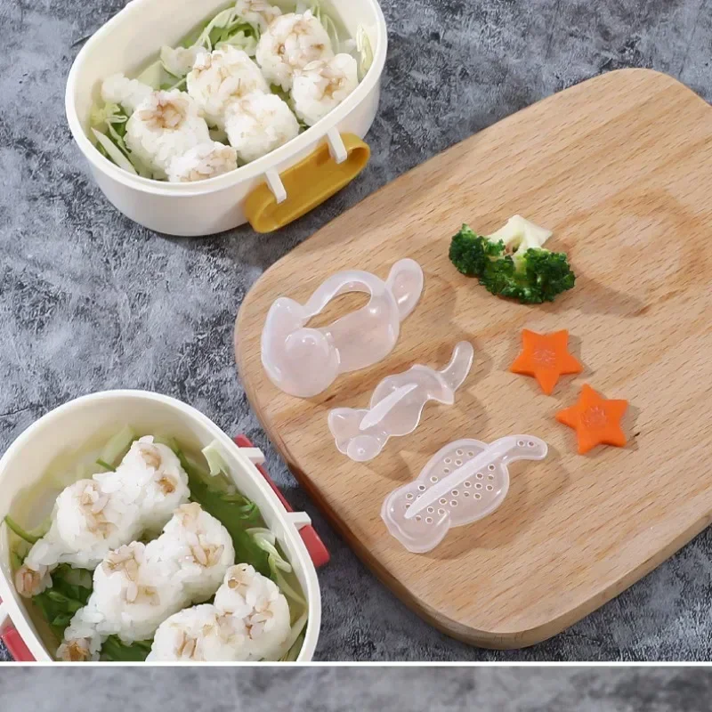 Stampo per palline di riso per gatti importato dal Giappone, utensili per mangiare il bambino, stampi per sushi in plastica per uso domestico, macchina per lo stampaggio di riso per alimenti complementare