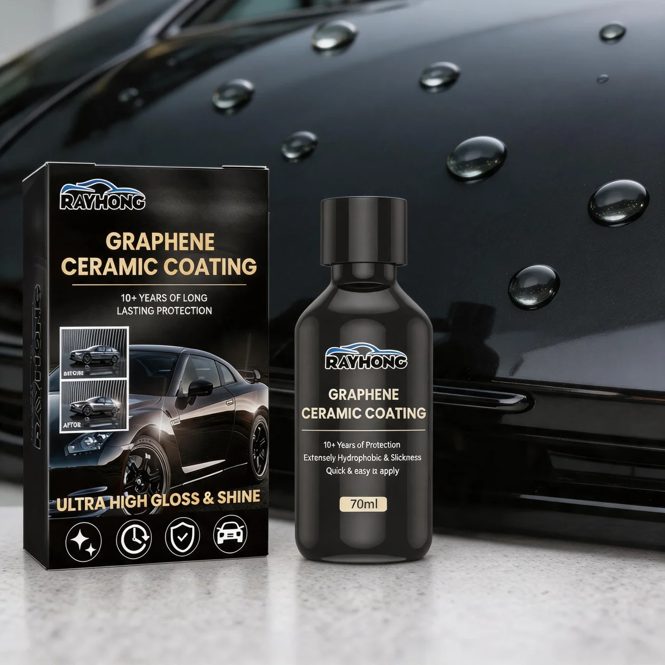 1-5PCS Advanced Paint Protection Liquid 70ML Nano Ceramic Graphene Coating Super Hydrophobic UV Glow Car Maintenance Parts