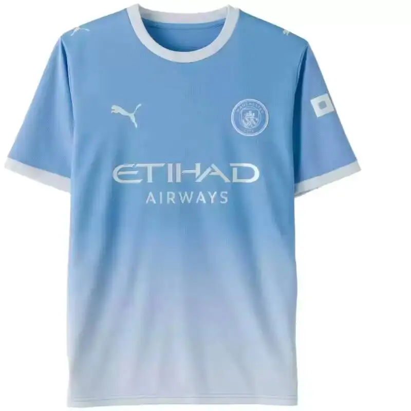 Authentic Puma Manchester Football Shirt - Light Blue Gradient Fast-Drying Breathable Short Sleeve T-Shirt 784326-01