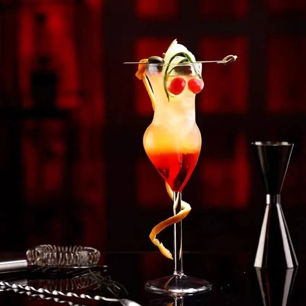 Creative Transparent Female Body Cocktail Glass Heat/Cold Resistant Art Style Bar Wine Goblet Visible Tall Cup Cold Drink