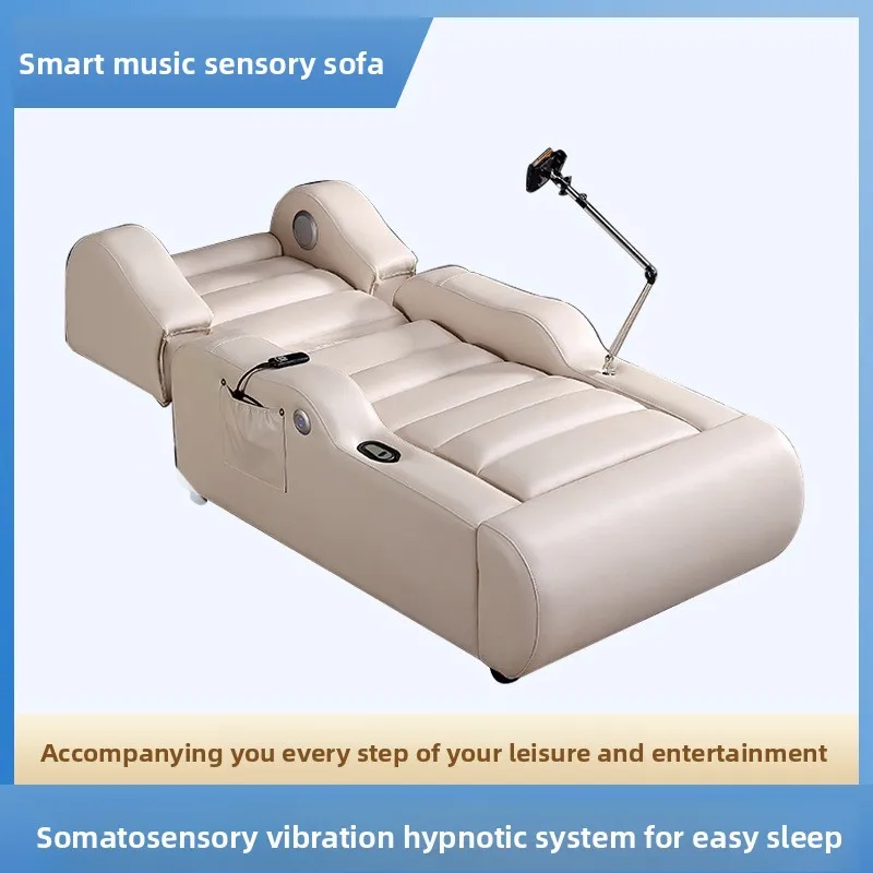 Music somatosensory electric recliner sofa, single living room bedroom light luxury biofeedback multi-functional bed modern