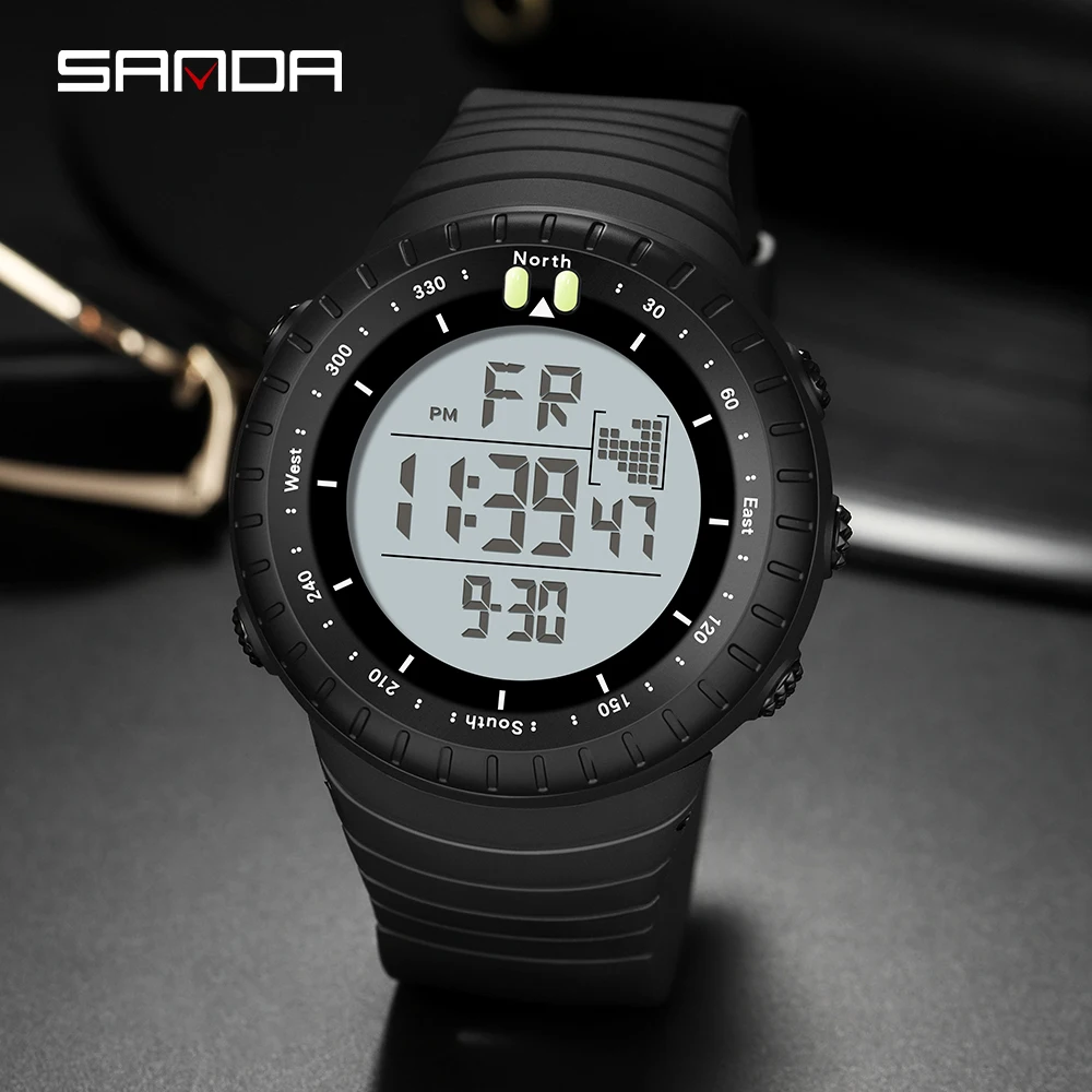 2022 Fashion Sanda Brand Digital Watch Men Sport Watches Electronic Led Male Wrist For Clock Waterproof Wristwatch Outdoor Hours