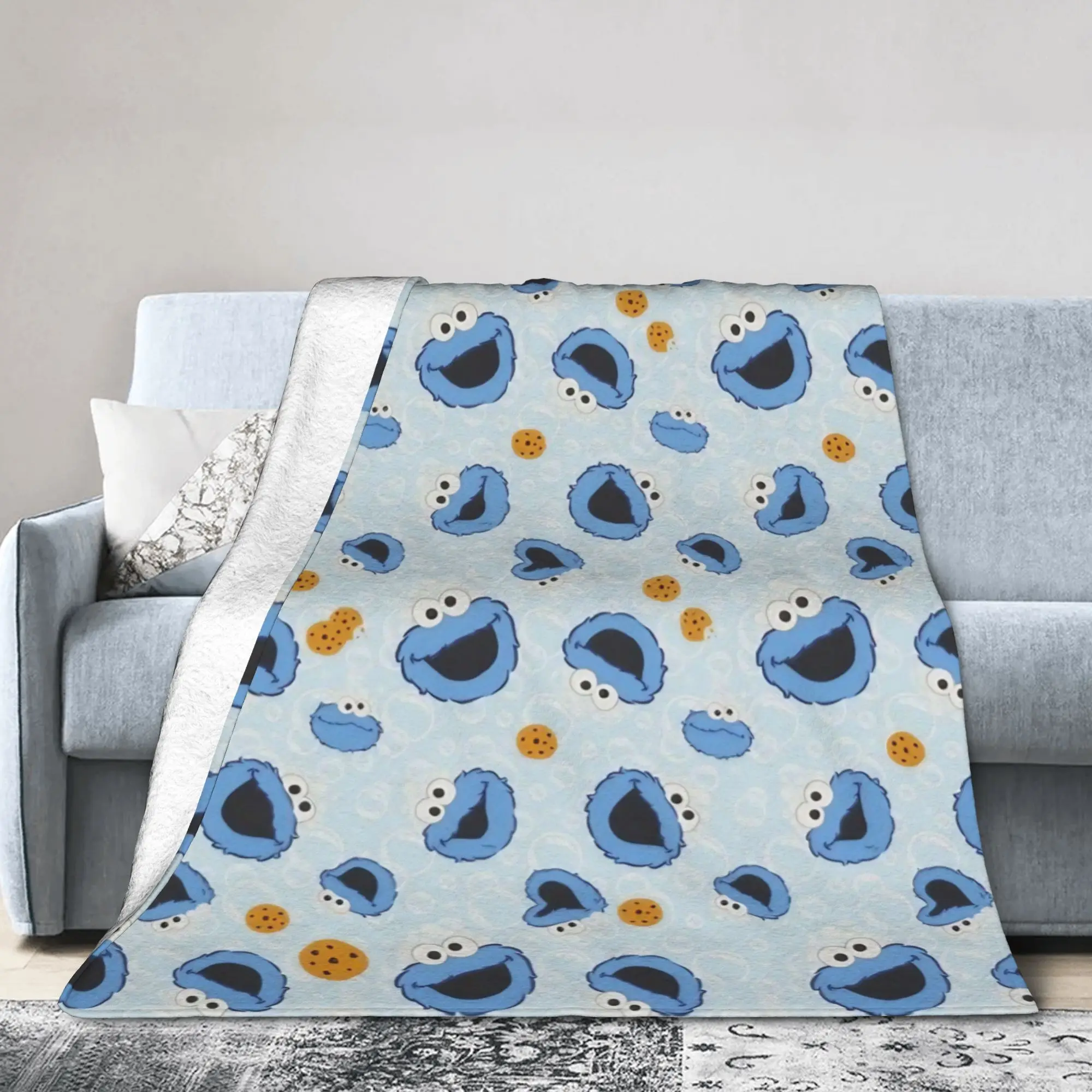Cookies Monsters Cartoon Blanket Sesames Streets Flannel Throw Blankets Home Couch Printed Soft Warm Bedsprea,