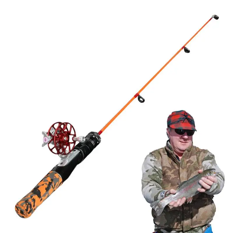 

Short Fishing Rod Winter Foldable Ice Fishing Gear Portable Rod Rotating With Non-slip EVA Grip Ice Fishing Rods For Winter