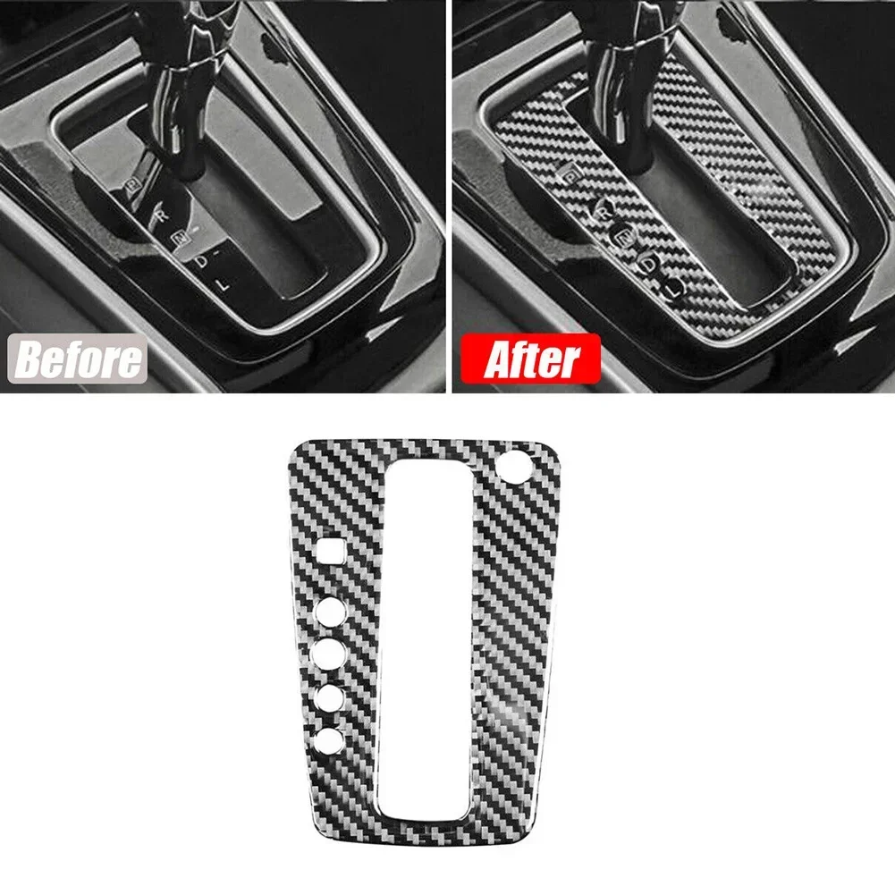 Carbon Fiber Vinyl Central Console Gear Shift Cover For Nissan Sentra 2013-2019 Gear Shift Transmission Panel Covers Trim