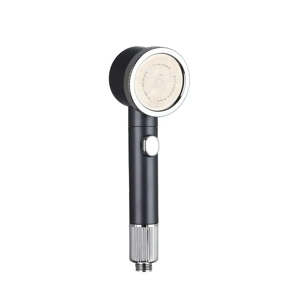 Pommeau de Douche COBBE Anti-Calcaire Filtrant 3 Modes Haute Pression Économie d'Eau avec Bouton Stop - Gris