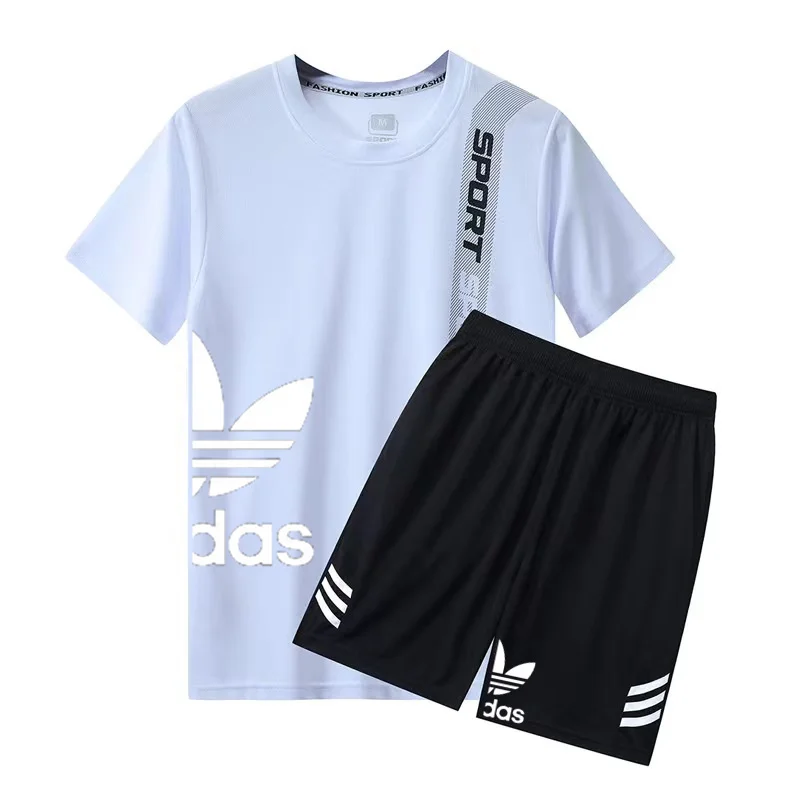 2024 Latest Men\'s Casual Wear Set Summer Popular Short sleeved T-shirt Shorts Quick Breathable 2-piece Set