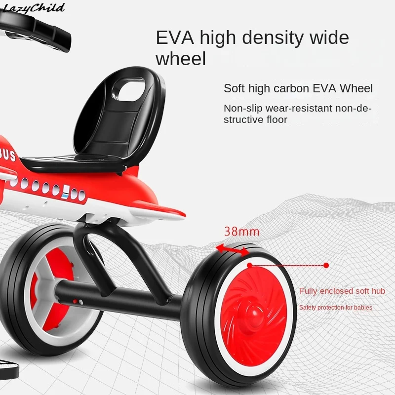 Lazychild-triciclo de bicicleta de equilibrio para niños de 2 a 6 años, cochecito con cubo, estribos, Pedal antipunta, noticias