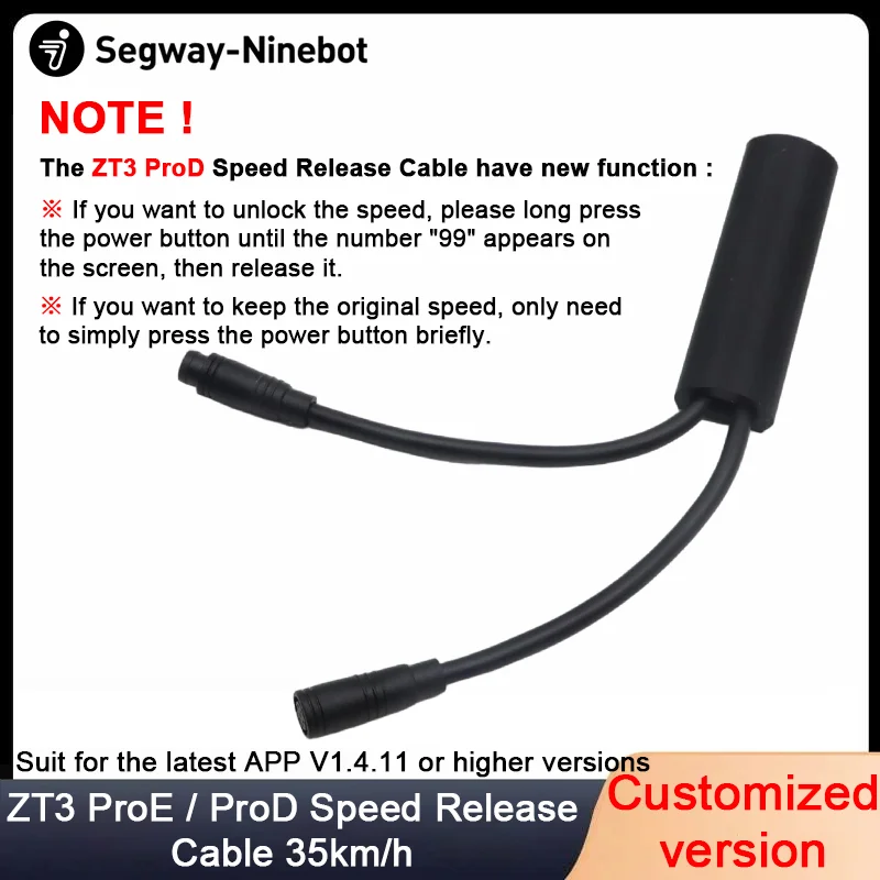 

Кабели для ограничения скорости спуска для Ninebot by Segway ZT3 PROE/PROD Максимальная скорость 35 км/ч Индивидуальная разблокировка линий ограничения скорости