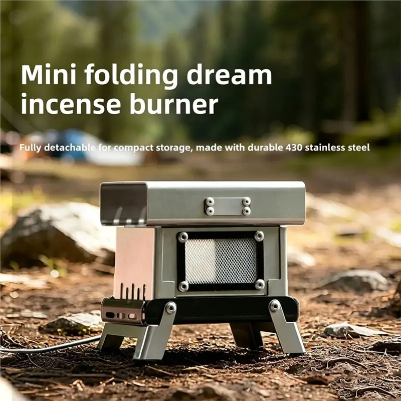 [NEWA64Z!】 Portable Outdoor Camping Mini Incense Burner Firewood Carbon Stove Ornament Observing Fire Aromatherapy