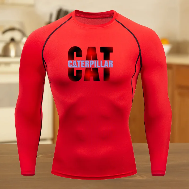 تي شيرت رجالي مضغوط للياقة البدنية والجري والرياضة سريع الجفاف وجيد التهوية وأكمام قصيرة من القماش القابل للتمدد للتدريبات الصيفية