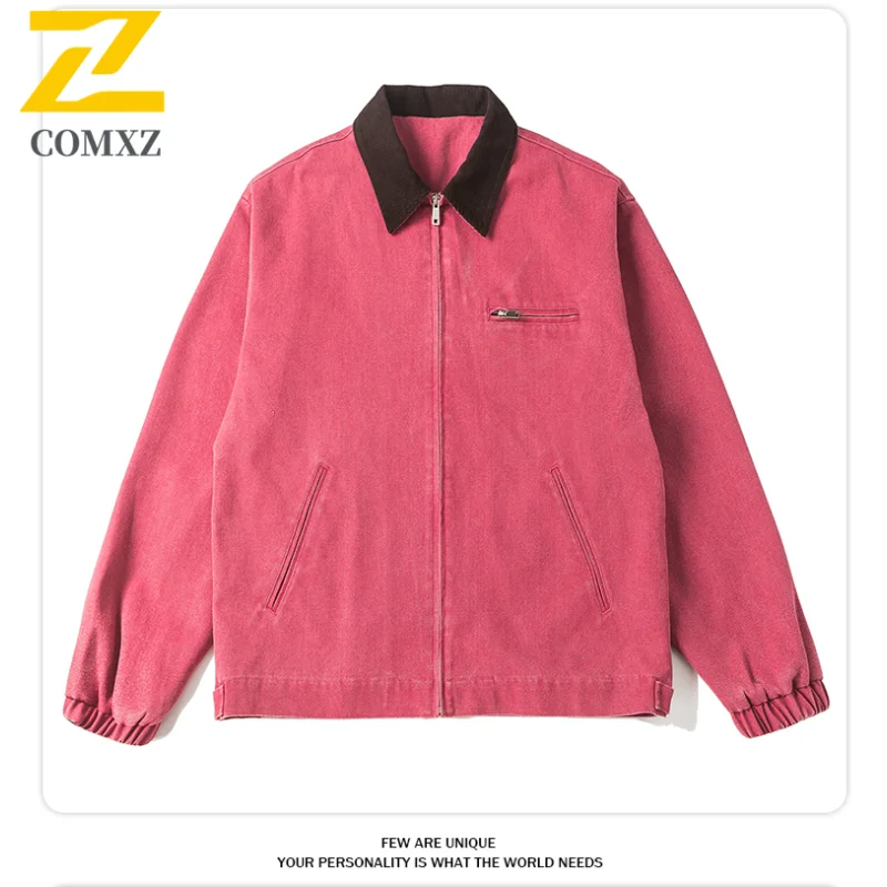 

Men New Jacket Retro Trend Casual Fashion Multifunctional Loose Denim Jacket Outdoor Travel Cycling Men Long Sleeve Windbreaker