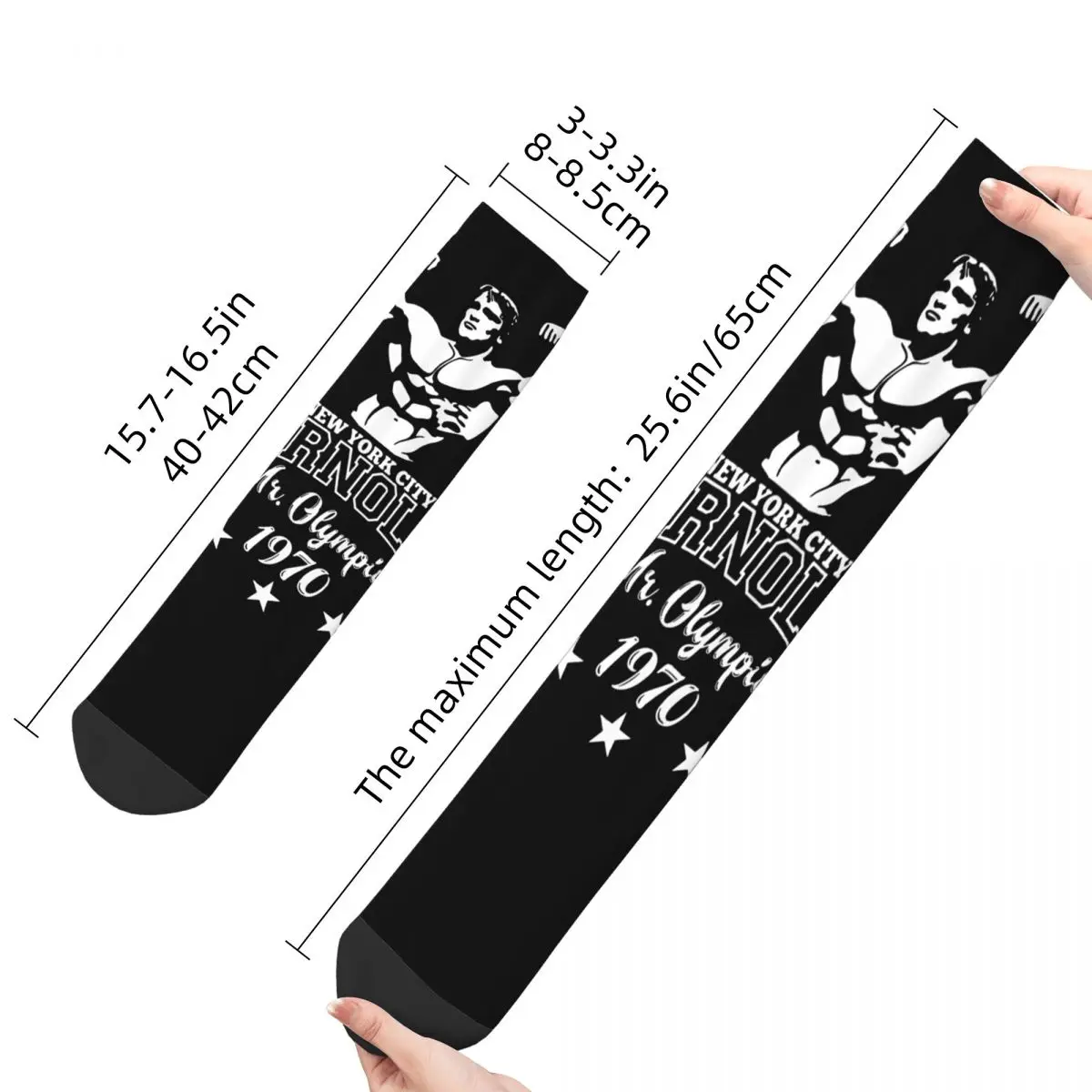 Fashion Men\'s Socks Casual Arnold Schwarzenegger Mr Olympia Sock High Quality Women Stockings Spring Summer Autumn Winter