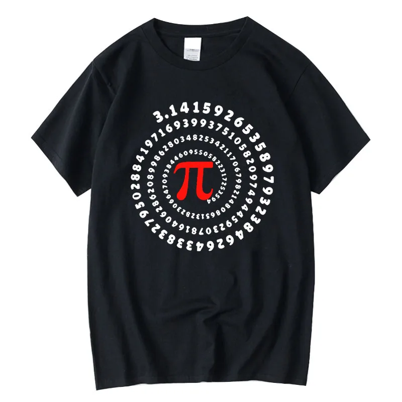 XIN  Men's High Quality Cotton T-shirt Funny Pi Design Hand-painted Customizable Clothing Fashionable Casual Wear