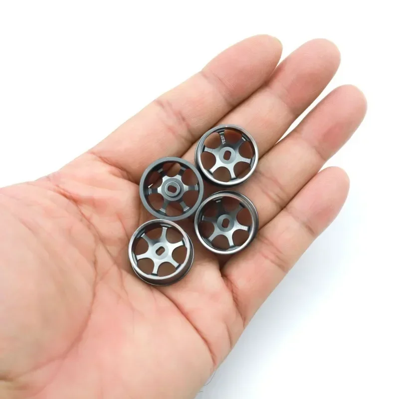 4pcs pneus de deriva pneu aro de roda de metal TE37 cubo de roda para Wltoys 284131   K969 K989 P939 Kyosho Mini-Z 1/28 RC Car Upgrades Peças