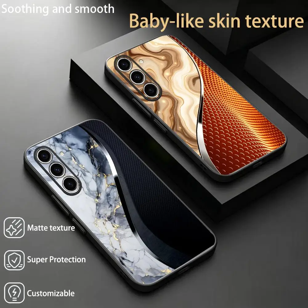 High-end marble design ins  Phone Case For Samsung Galaxy S26 S25 S24 S23 S22 S21 Plus Ultra Fold A Soft Black