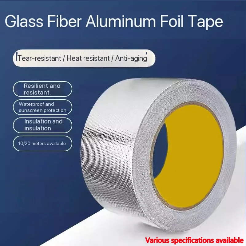 

Fiberglass cloth aluminum foil tape, high-temperature resistant insulation engineering sealing, heat-resistant pressure-sensitiv