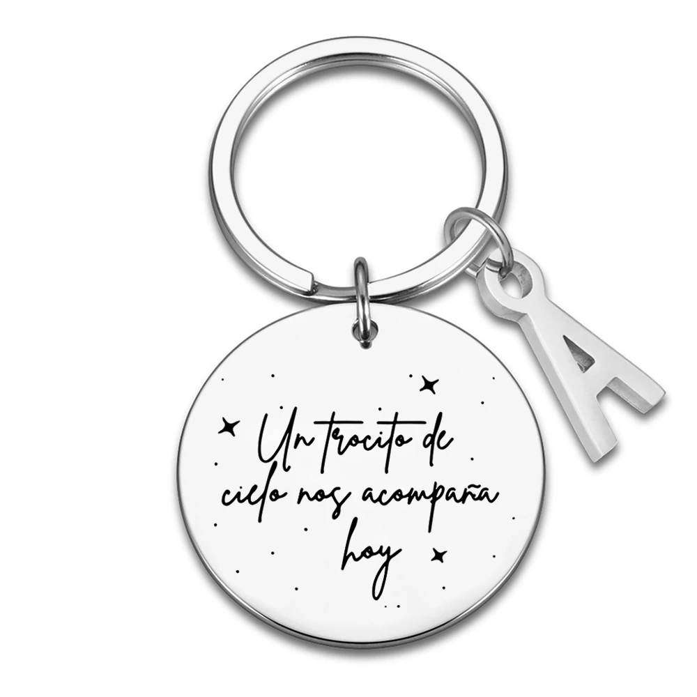 Spanish Wedding Bouquet Accessories Keychain Gifts Un Trocito De Cielo Nos Acompaña Hoy Charms Wedding Gifts Keyring for Her Him