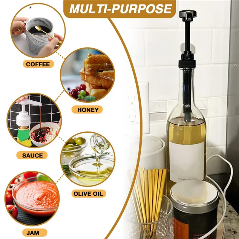 10PCS Coffee Milk Tea Dispenser Syrup Pump Liquid Dispenser for Syrup Dispenser Pump Kitchen Tools,White