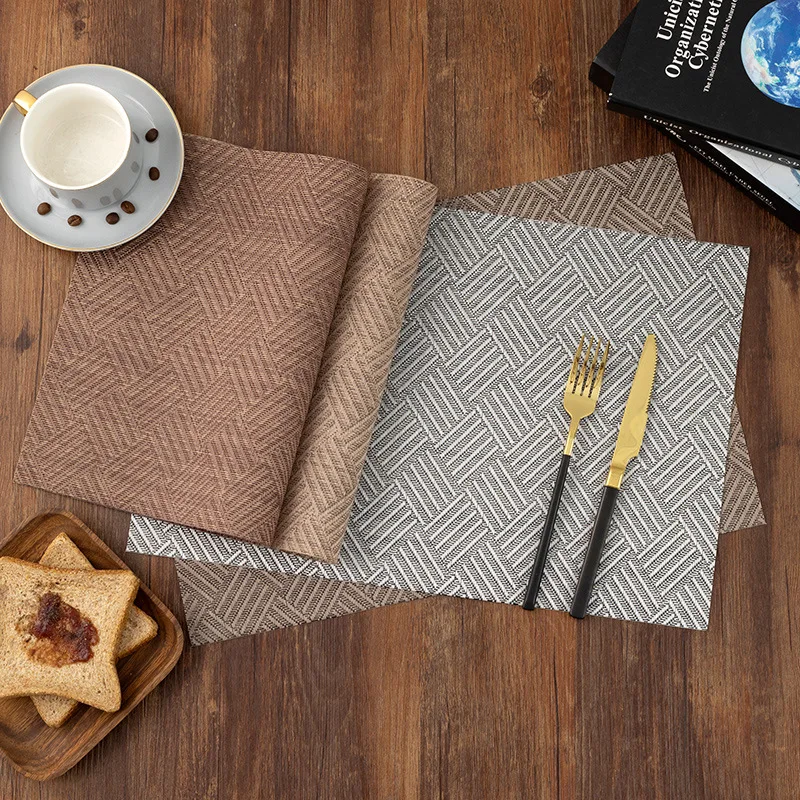 PVC Table Placemats Durable Waterproof Heat Resistant Dining Table Mats Pads for Hotel Banquet Home Kitchen Accessories