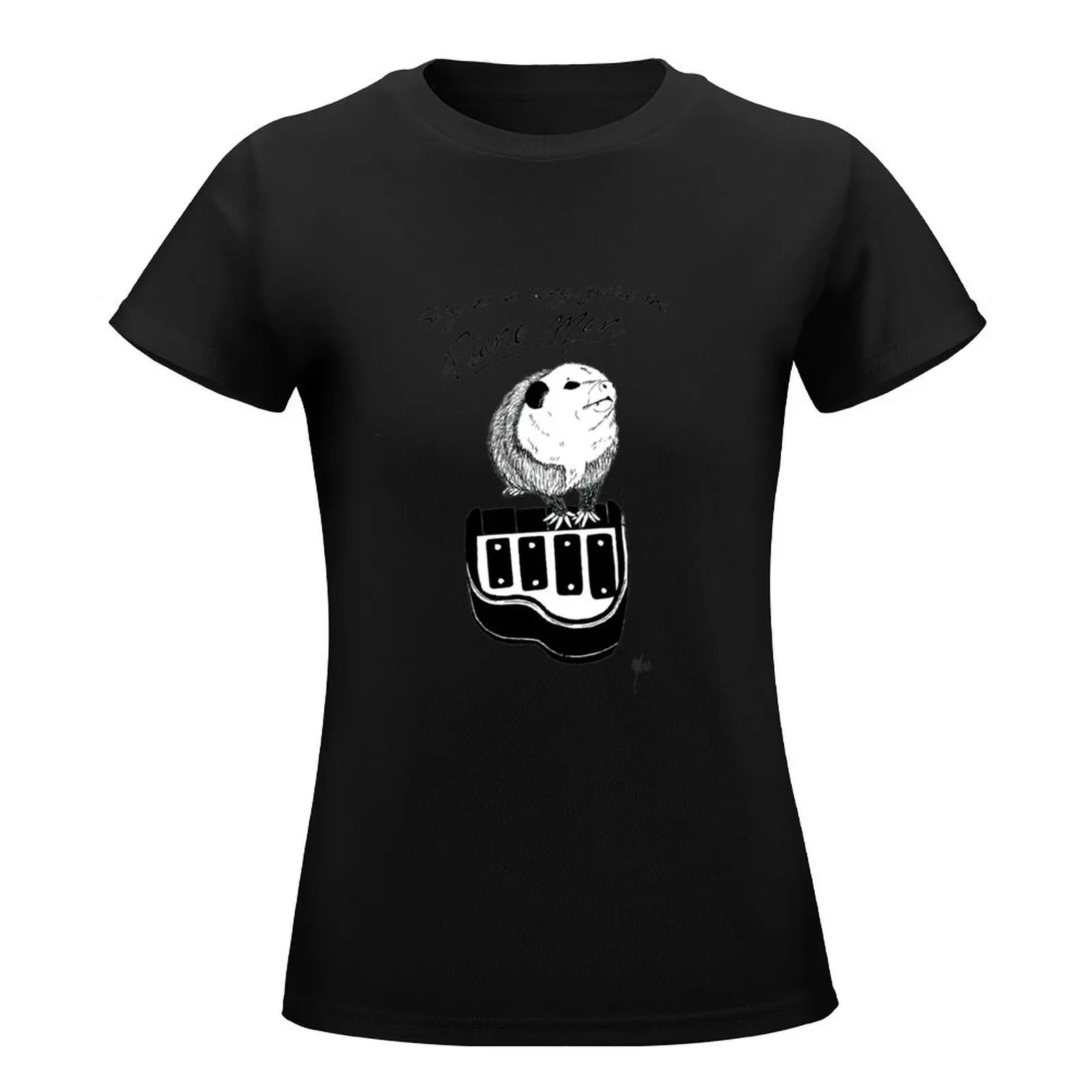 Piano Possum T-Shirt Female clothing summer top Women t-shirts