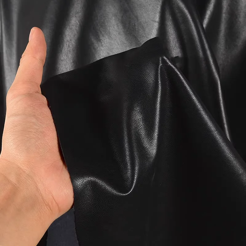 Black Leather Fabric Cotton Sole Thin Soft Clothing Designer Fabric Wholesale Cloth Diy Apaprel Sewing Fabric Material