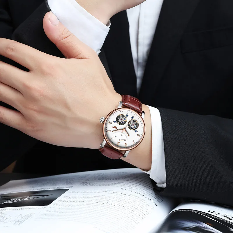 GUANQIN Men\'s watches Top Brand Luxury Mechanical Automatic watch for men Tourbillon Waterproof Sapphire mirror Power Watch