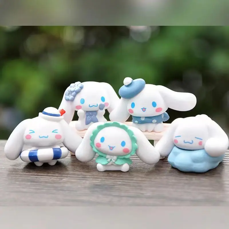 New Sanrio Animation Cartoon Kawaii Swim Ring Cinnamoroll Blind Box Cute Cartoon Girl Christmas Surprise Gift Desktop Ornament