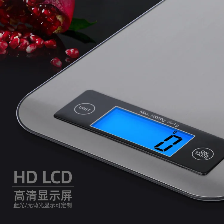 English version Factory wholesale electronic scale Stainless steel panel 10kg electronic kitchen scale Food baking