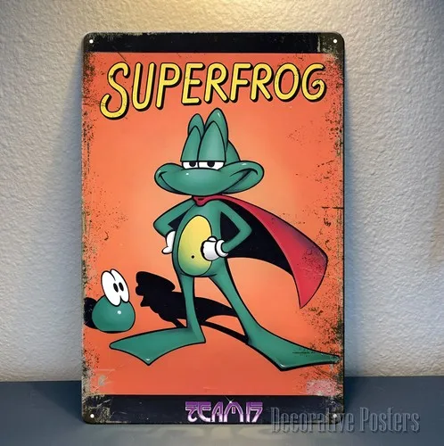 Y1, Superfrog Amiga Retro Video Game Metal Poster - Placa de Metal 20x30cm