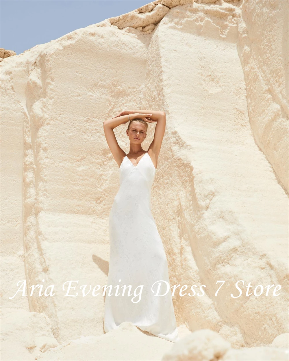 Robe de soirée personnalisée, gracieuse, col en v, bretelles Spaghetti, boutons délicats au dos, ligne a, robes de célébrité, Sexy, dos nu, P